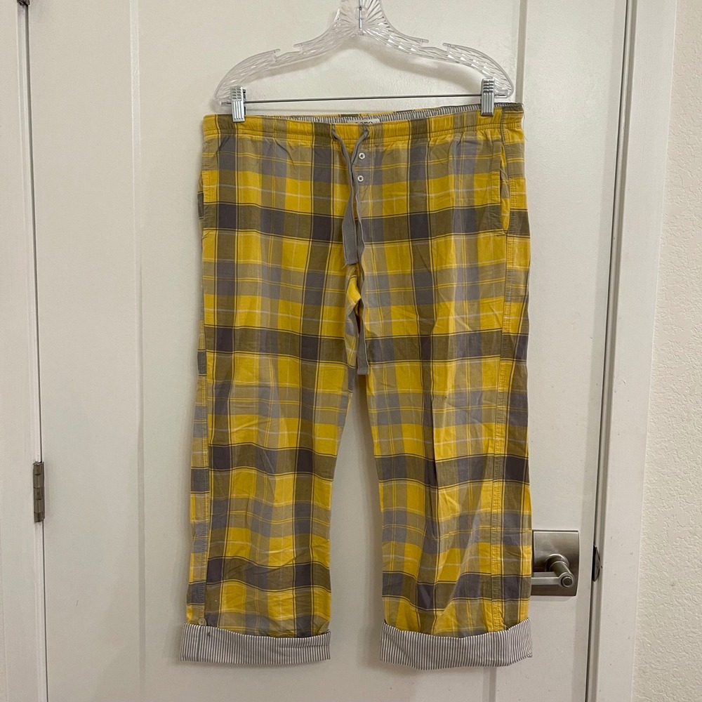 Aero Yellow Pajama Pants Plaid Y2K Style Loungewear Sleepwear‎